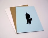 business man- letterpress postcard