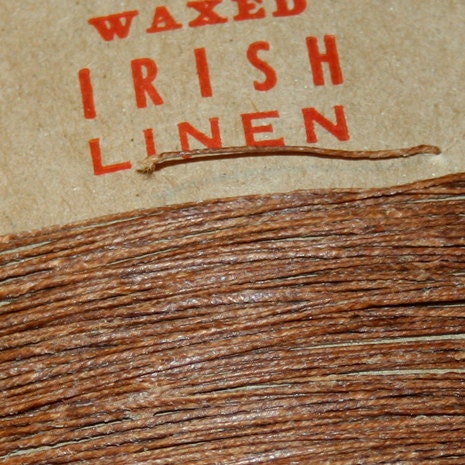 25 yards of WALNUT BROWN waxed Irish linen thread
