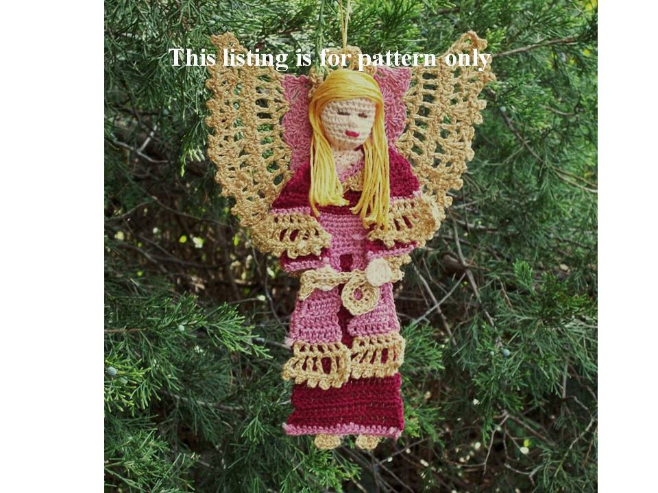 crochet pattern angel ornament or guadian angel decoration PDF file