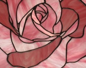Pink Rose Stained Glass Panel - Nanantz