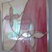 White Iridescent and Pink Stained Glass Panel