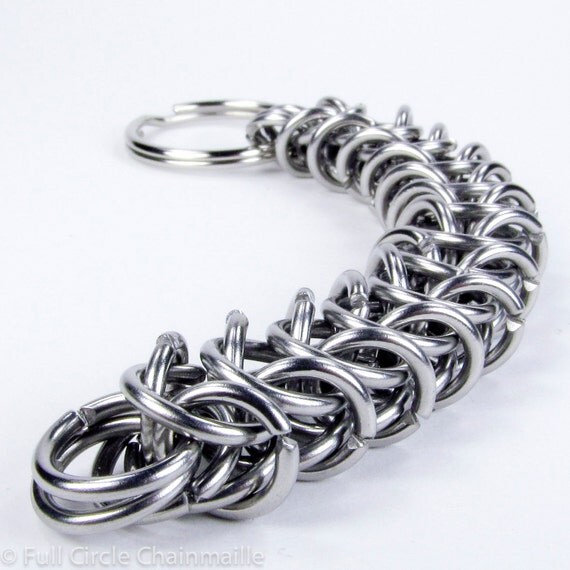 Chainmaille Keychain Thick Flat Box Chain by ChainmailleByBim