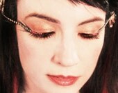 Zebra -  Black & White Striped Feather Eyelashes w/ Red Swarovski Crystals - By Moonshine Baby