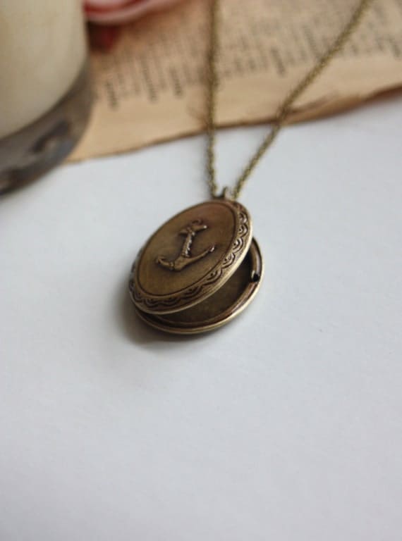 A Nautical Sailor Girl Locket Necklace. Vintage style, ships, sailors. For Wife. Sail The World. Navy. For Daughter. Unisex. Deployment.