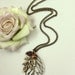 An Autumns Dreamy Day... - Antiqued Bronze Leaf Pendant with Copper Acorn and Pinecone Necklace.  Vintage Style Necklace