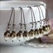 Special Price. Set of Five (5) Bridesmaids Earrings. Vintage Style, Ivory Pear Pearls Antiqued Brass Earrings. Bridesmaids Gifts.
