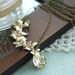 A Cascading Orchid Flower, Yellow Jonquil Glass Jewel Vintage Style Necklace.  Wedding Jewelry. Bridesmaid Gift Ideas. Maid Of Honour.