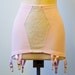Pin-Up Girdle Garter Skirt Cotton Candy Pink Lacy Vintage Style Open Bottom