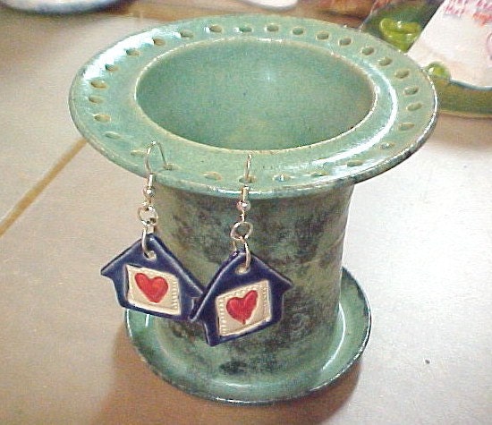 Earring Holder Jewelry Organizer Seafoam Green Handmade Stoneware Pottery