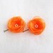 Bobby Pins with  Orange Organza Roses (2 pcs)