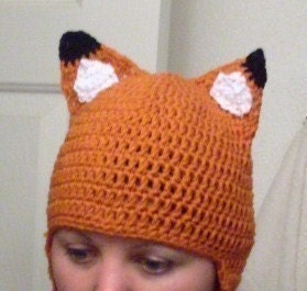 Hand Crocheted Fox Hat