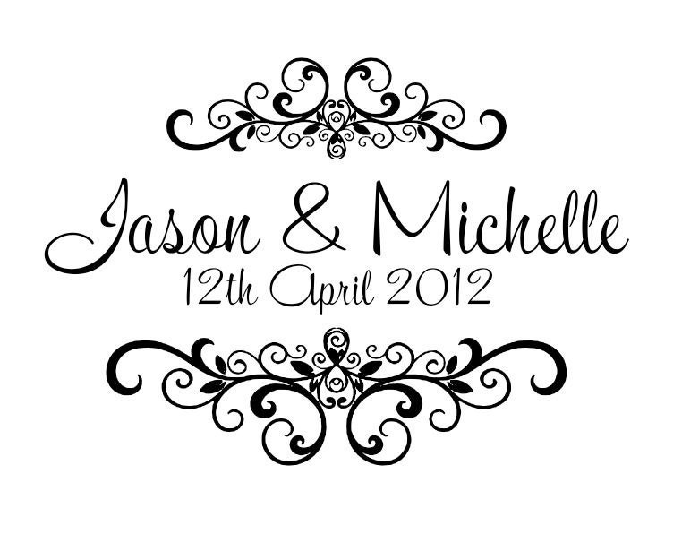 Personalized wedding rubber stamps W12