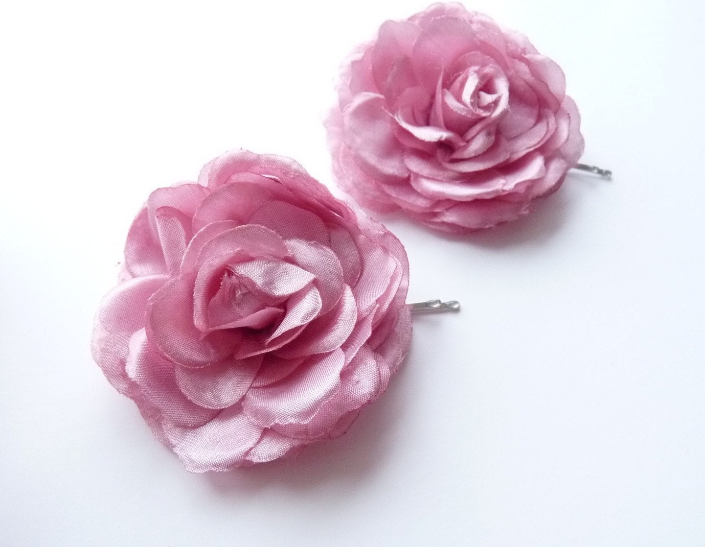 Bella - Romantic Hair Pins in Mauve Color