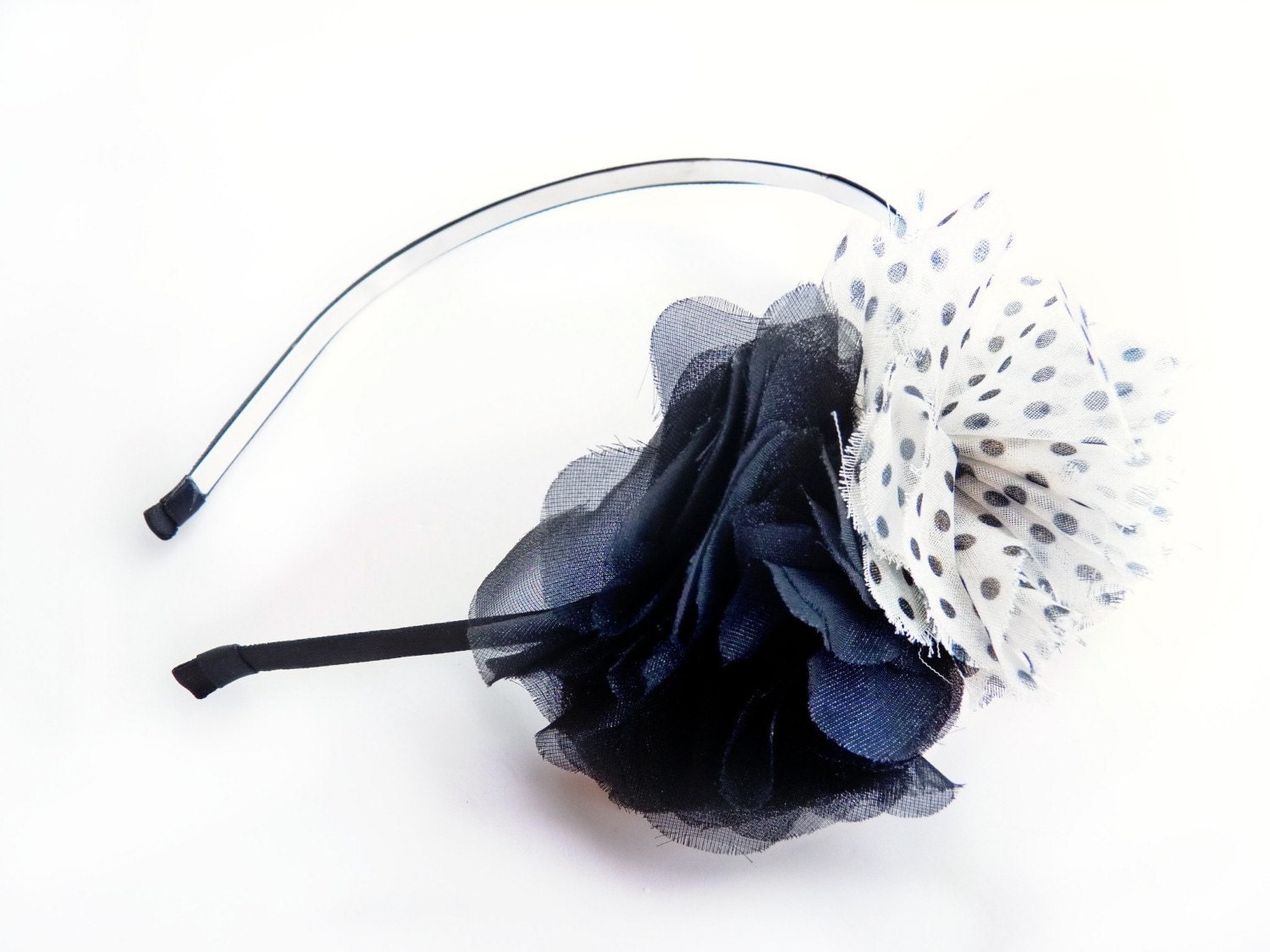 Black &White Polka Dot Bohemian Headband