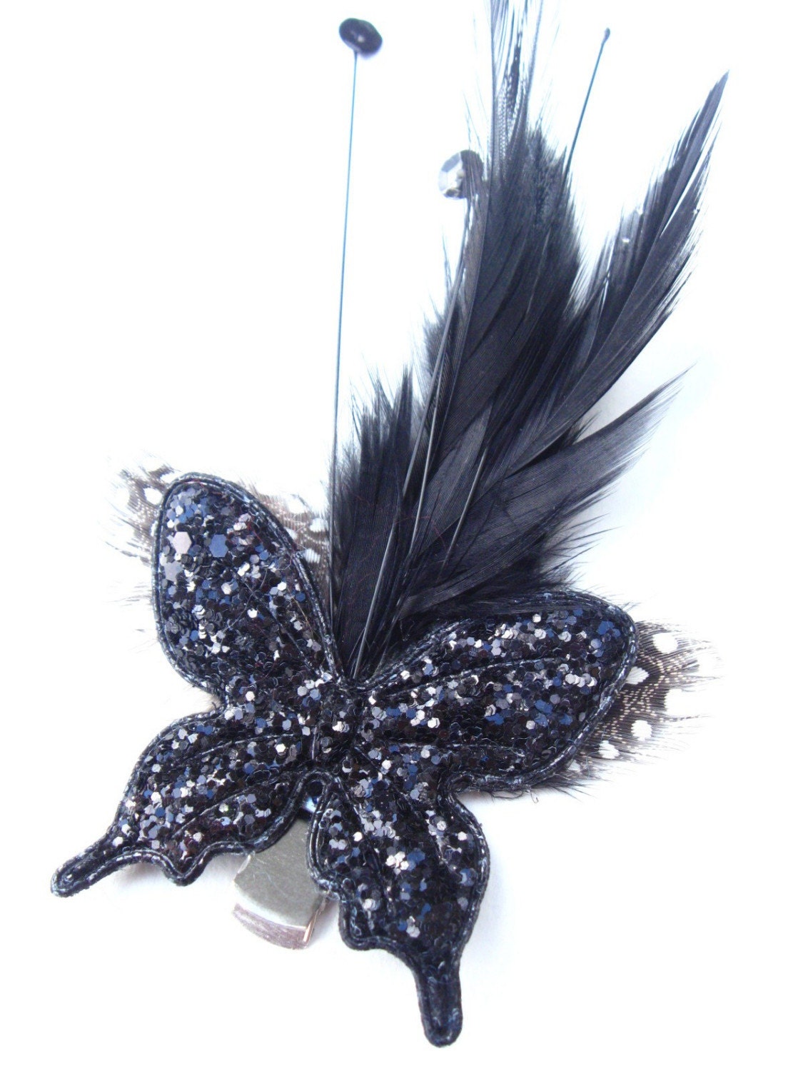 BLACK BUTTERFLY...hair accent clip by Ferlies