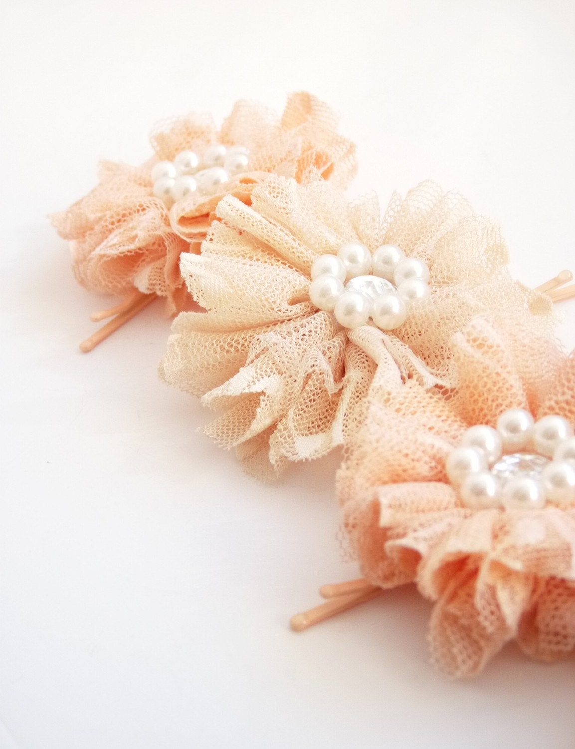 Tulle Flower Hair Slides