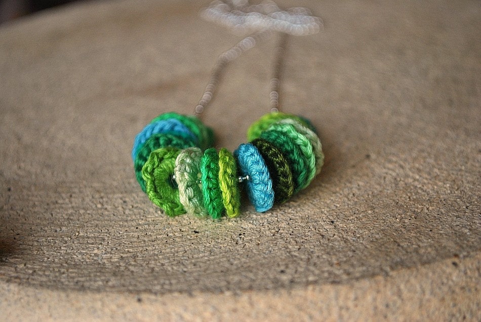 Crochet Friendship Necklaces on Silver Chain. Two Necklaces. Chose Your Colors.