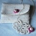 Pretty Crochet Necklace. Sterling Silver Chain. Hypoallergenic. Comes with Custom Crocheted Pouch. Pink Pearl. Stylish