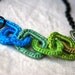 Turquoise and Green Crochet Square Links Necklace - So Unique