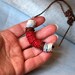 Long Tribal Crochet Necklace in Magenta.