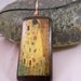 The Kiss by Gustav Klimt Bamboo Tile Necklace