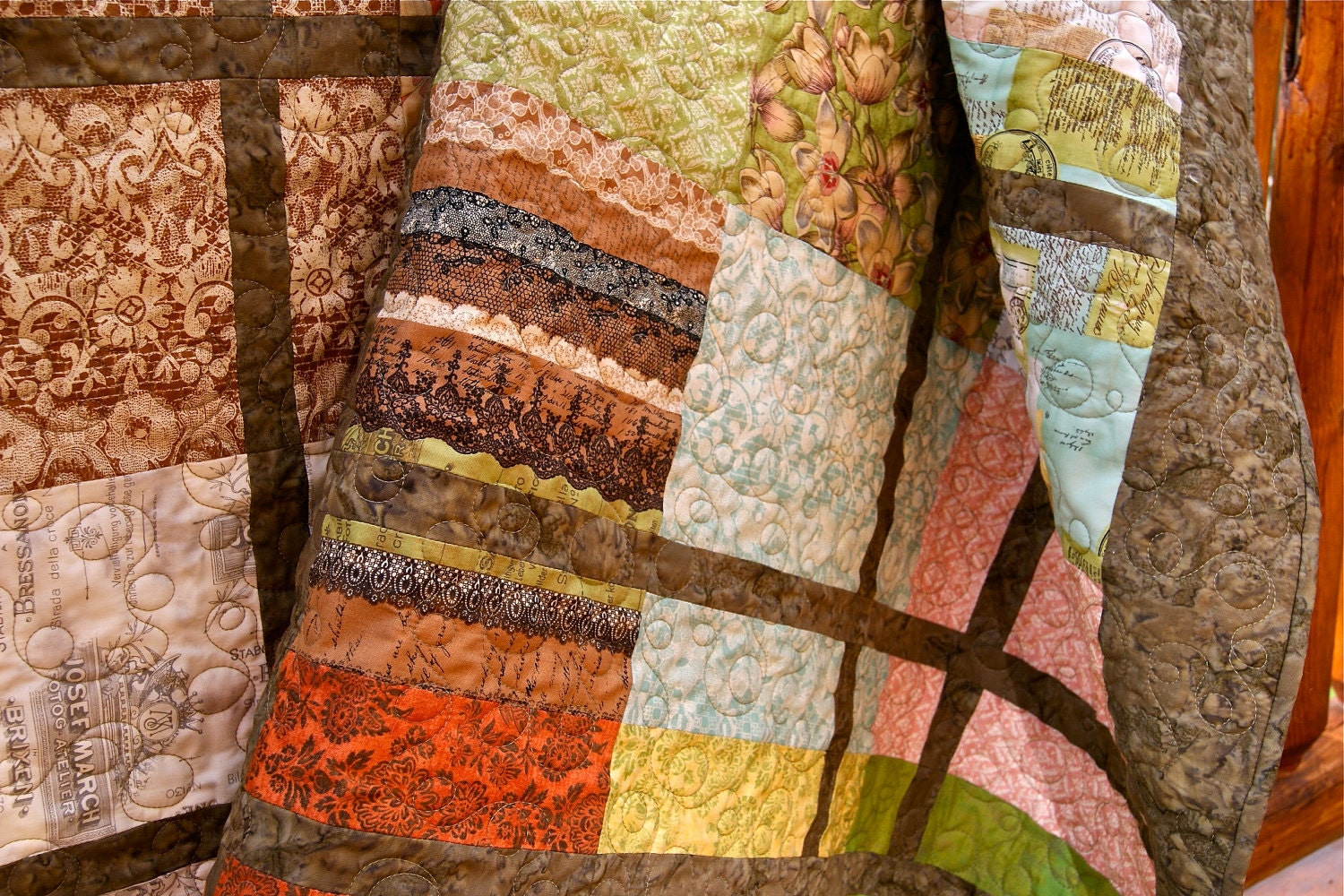 Autumn Misty Morning HANDMADE Throw Quilt