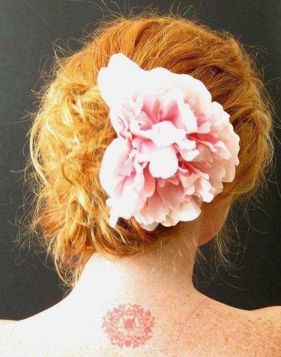 Soft Pink Peony Hair Clip