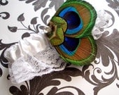 Peacock Wedding garter - Peacock and Lace Garter Keepsake
