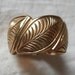 Vintage 14K Gold Wedding Band Ring with Leaf Design
