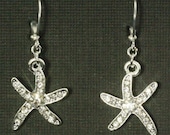 Starfish Earrings -- Destination Wedding Jewelry, Beach Wedding, Bridesmaid Earrings, Swarovski Crystal Rhinestone Starfish Earrings