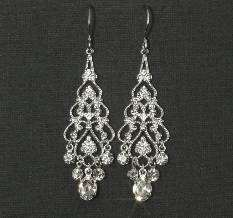 silver chandelier earrings