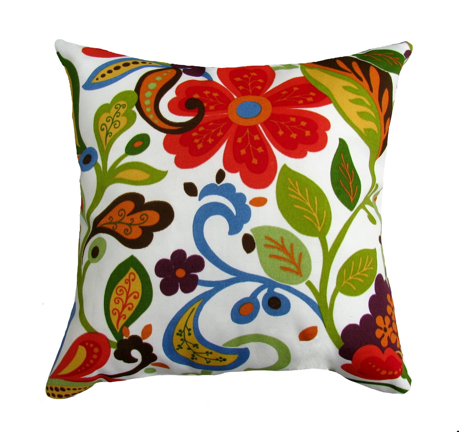 Floral Throw Pillow - Richloom Solarium Wildwood Garden Square or Lumbar Outdoor Decorative Pillow -- Free Shipping