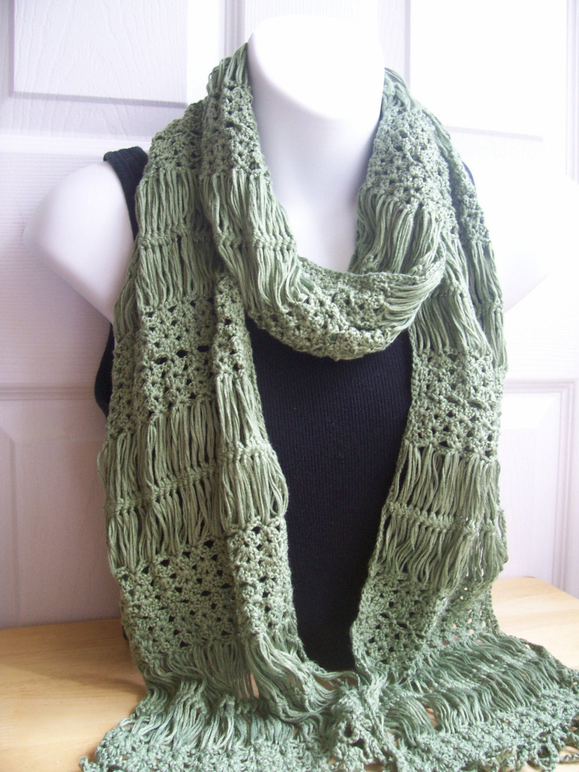 Crochet Pattern for Hairpin Lace and Shell Scarf\/Wrap