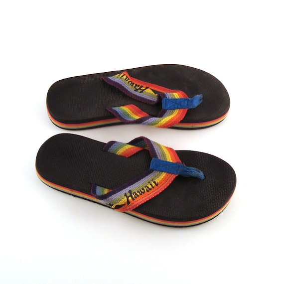 1980s Flip Flops Vintage Sandals Hawaii by purevintageclothing