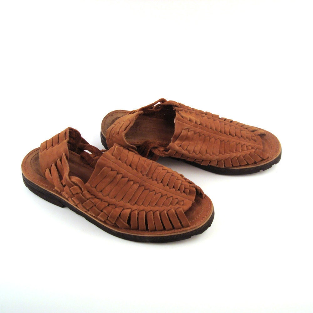 men's leather sandals with tire tread soles