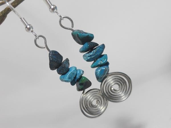 Turquoise spiral earrings