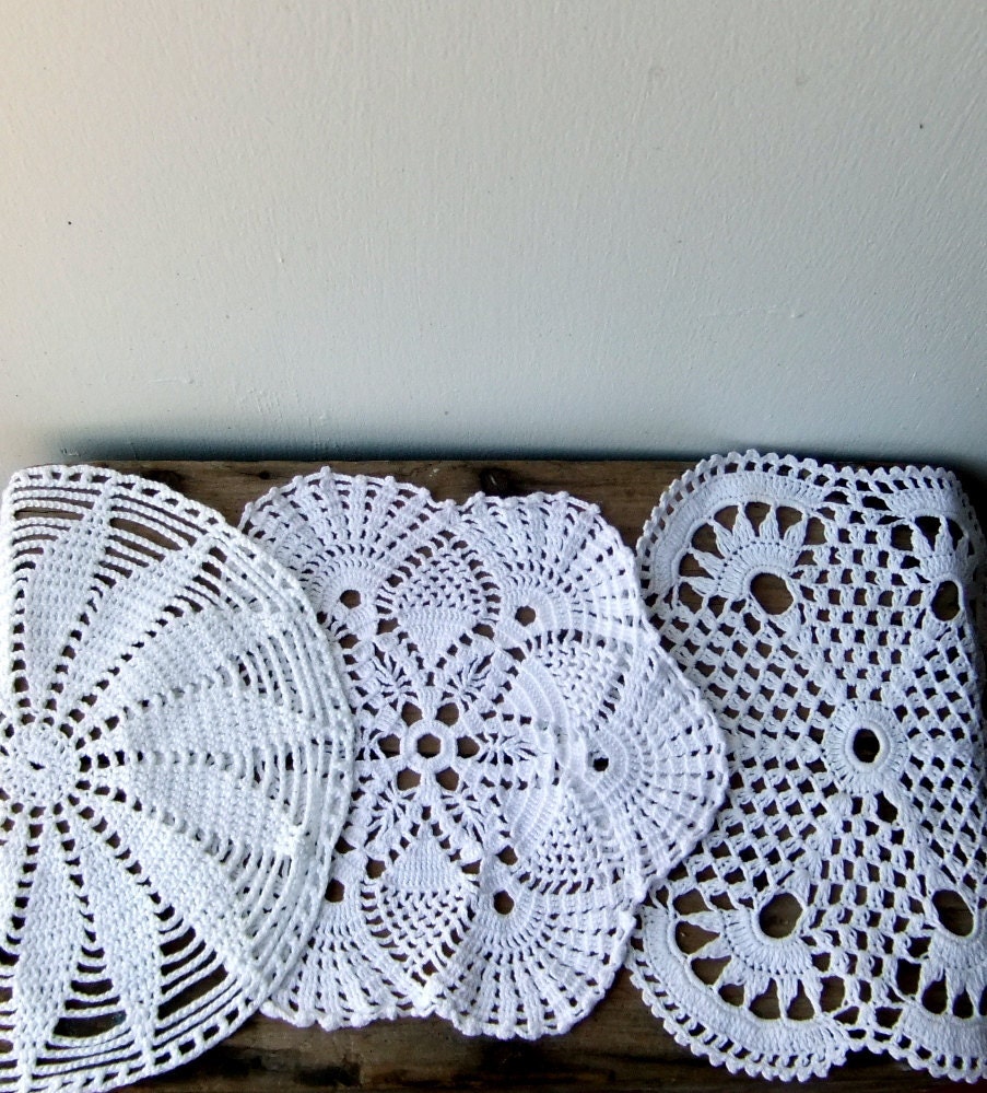 Trio of Vintage Doilies
