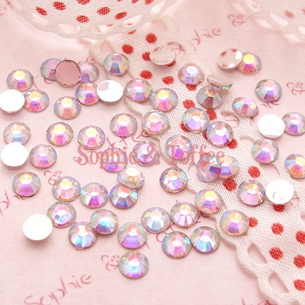 Clear Pink AB Resin Faceted Rhinestones 4mm Set of 200pcs