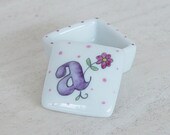 Hand painted porcelain custom personalized monogrammed tooth fairy box