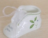 Porcelain custom personalized baby shoe hand painted made to order