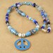 Handmade Blue Peace Sign Necklace - Peaceful Blue