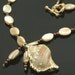 Handmade Mother-of-Pearl and Gold Shell Necklace