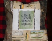 Fathers Day Gift - Hand Painted decorative pillow