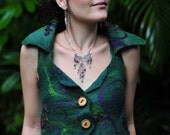 Felt Magical Pixie Vest With Swirls Mohair And Silk OOAK