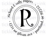 Custom address stamp with your initials