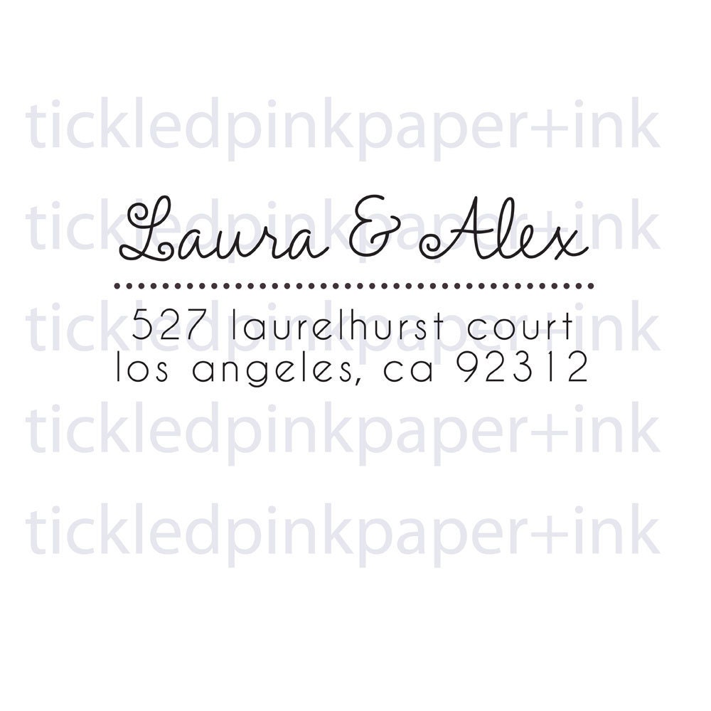 Custom modern script return address stamp