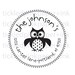 Custom address stamp round with owl