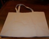 Blank Organic Canvas Tote, LARGE SIZE suitable for carrying green veggies,books or shopping. BLANK