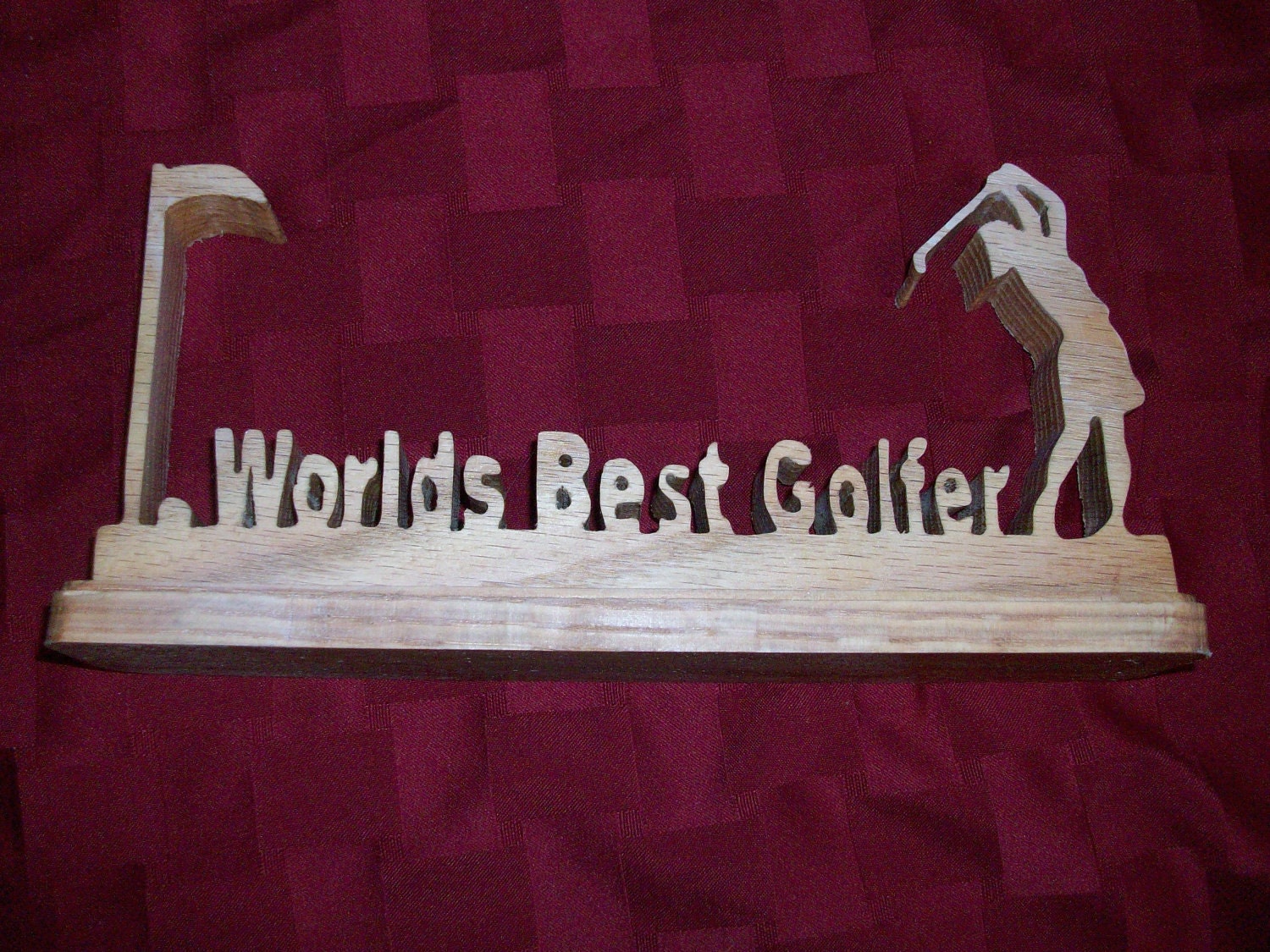 Wooden female worlds best golfer sign and display