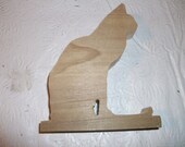 Wooden sitting cat display
